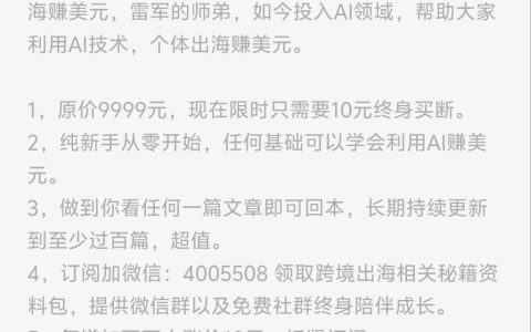 AI海外赚钱资料包