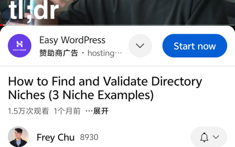 一个专注于导航站和SEO的油管频道