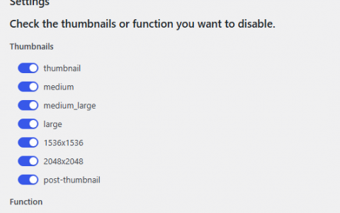 Disable Generate Thumbnails 插件 禁止wordpress自动生成缩略图