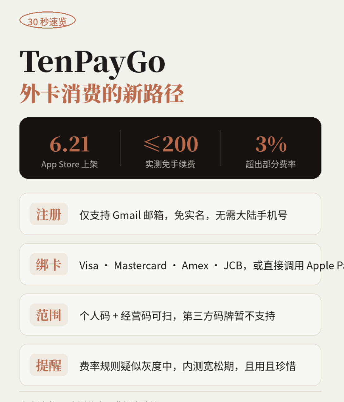 腾讯 TenPayGo 实测：外卡直接扫微信收款码，免实名注册
